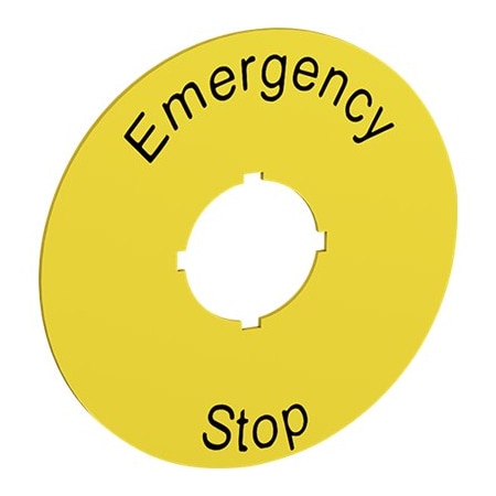 Abb SK615546-2, E-STOP LEGEND PLATE, EMERGENCY STOP SK615546-2